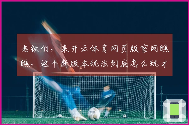 老铁们，来开云体育网页版官网瞧瞧，这个新版本玩法到底怎么玩才效率翻倍！